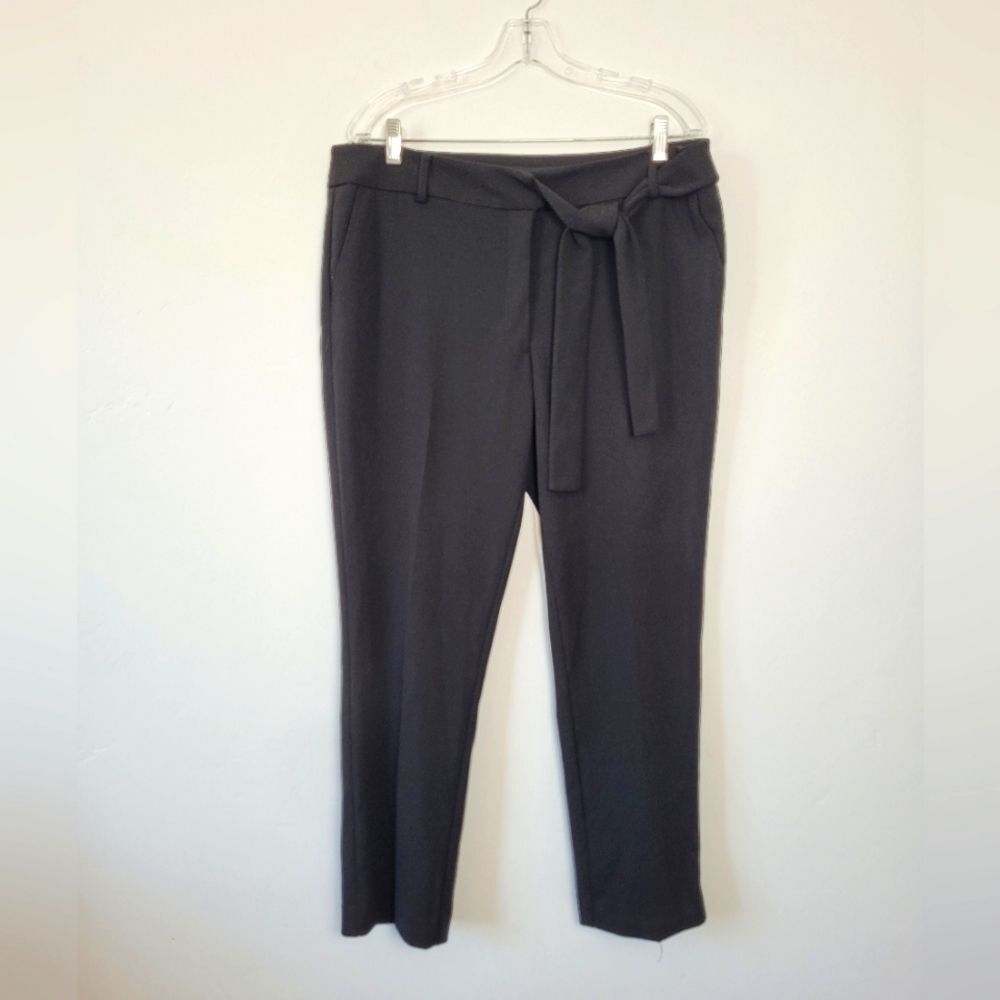 Anne Klein Women's Black Trouser Dress Pants Slacks Office Minimalist Preppy L